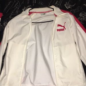 PUMA red and white jacket and thighs set
